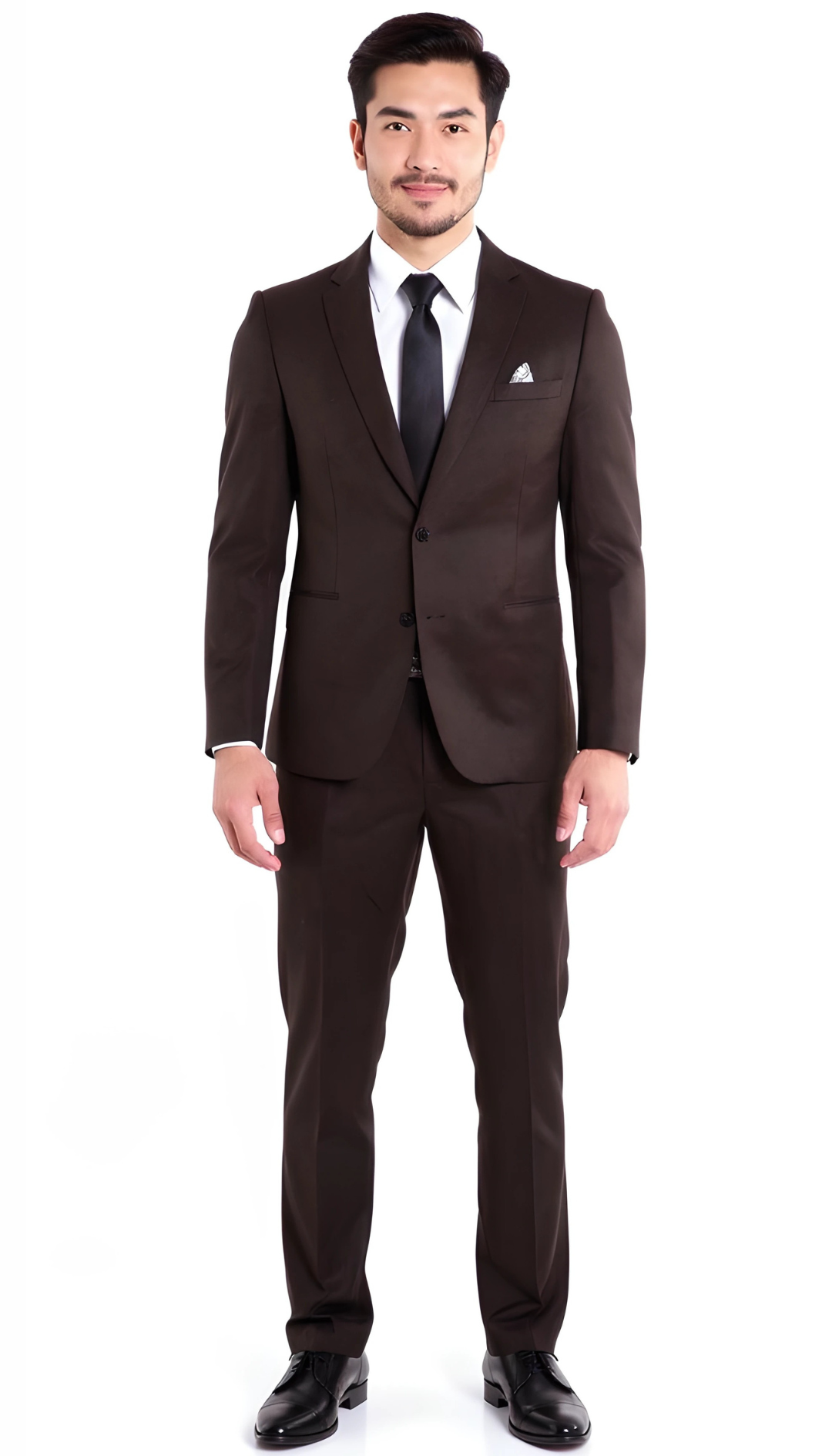 Belmont Notch Lapel Tweed Rich Brown Suit With Peak Stiching.-1