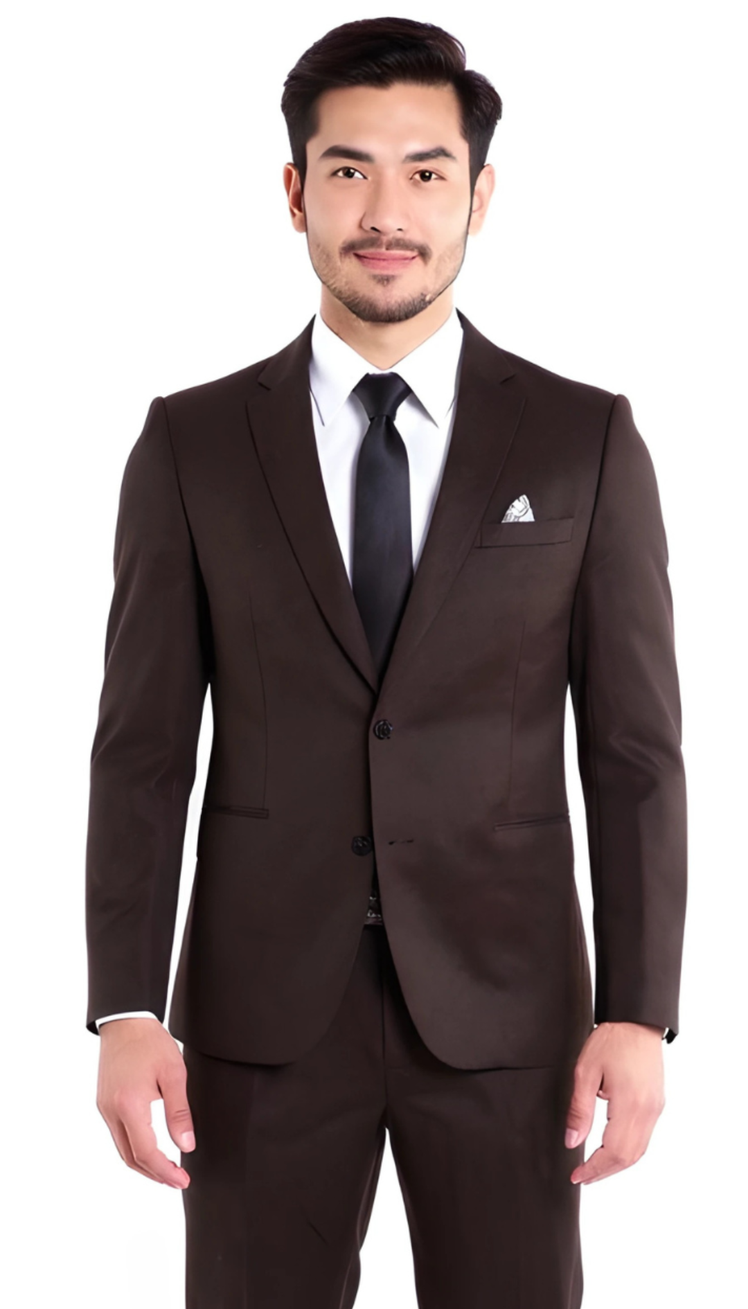 Belmont Notch Lapel Tweed Rich Brown Suit With Peak Stiching.-2