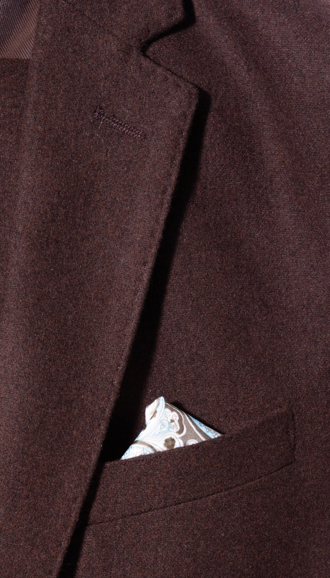 Belmont Notch Lapel Tweed Rich Brown Suit With Peak Stiching.-4