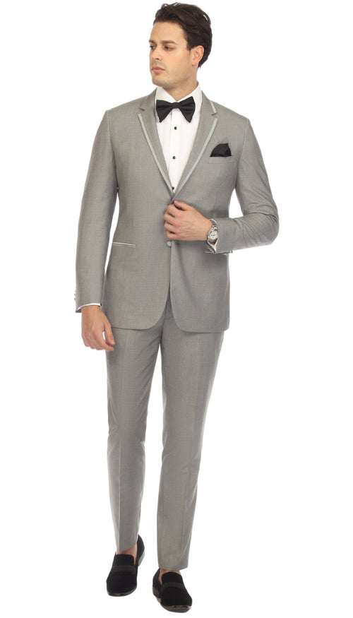 Celio Grey Slim Fit 3pc Tuxedo-1