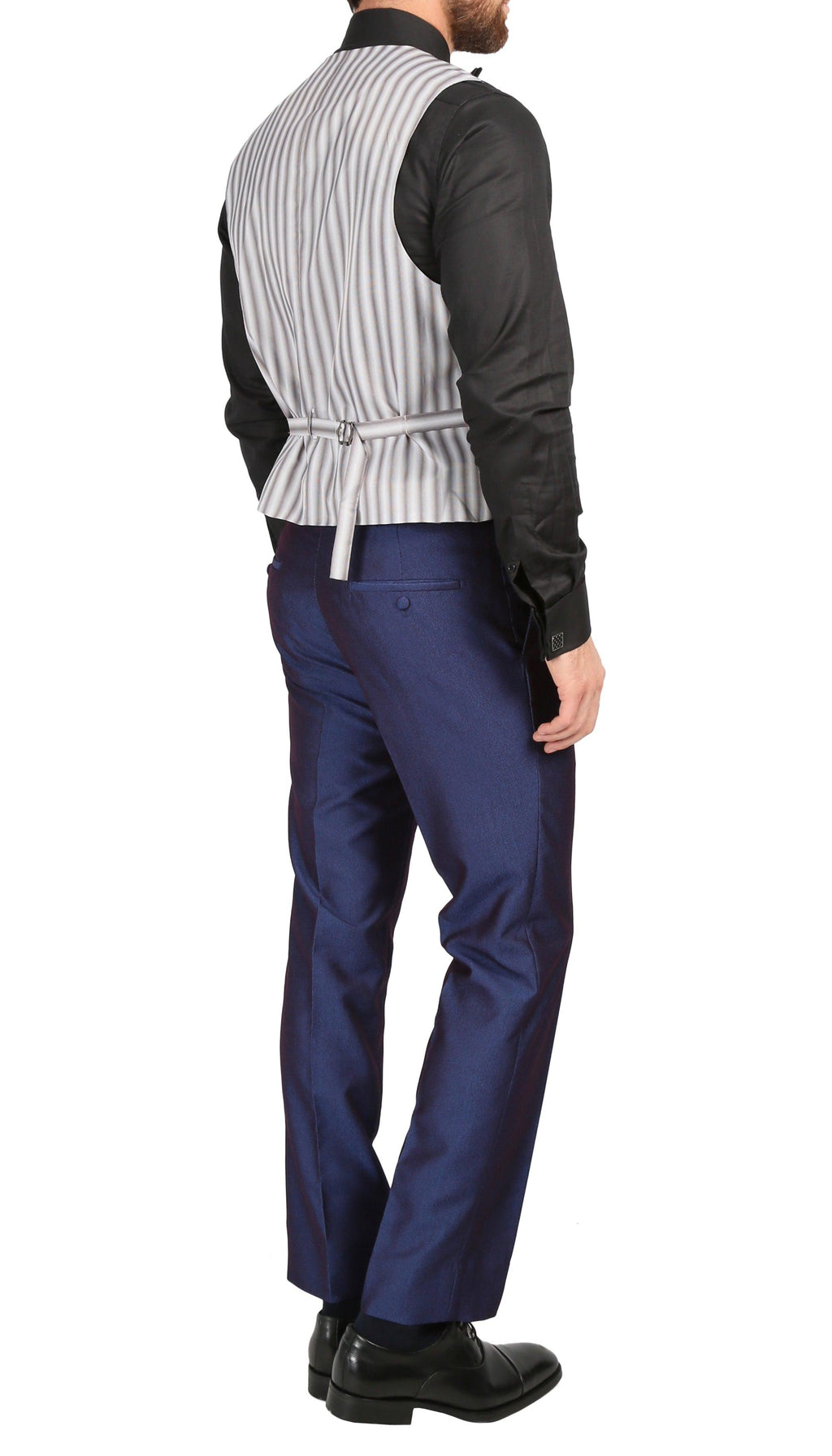 Ferrecci Men's Daxson Navy Slim Fit Shawl Collar 3pc Tuxedo-4