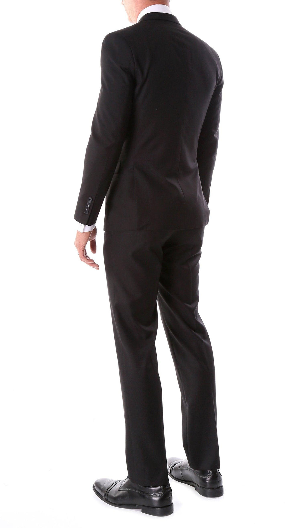 Oslo Black Notch Lapel 2 Piece Slim Fit Suit-2
